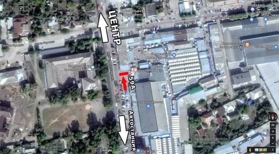 Схема рекламної площини за адресою ул. Полтавская, 125, Центральный рынок, в центр