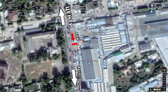 Схема рекламной плоскости по адресу ул. Полтавская, 125, Центральный рынок, в сторону Автовокзала