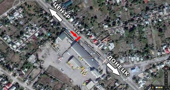 Схема рекламной плоскости по адресу ул. Днепровская, 172, шиннный центр