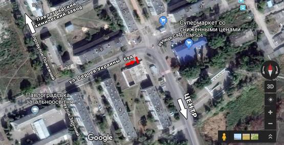 Схема рекламной плоскости по адресу ул. Садовниченко, 2, в центр