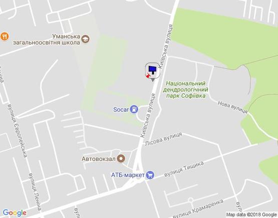 Схема рекламної площини за адресою вул.Київська, 25м, навпроти готеля Софіївский, кінець парковки, сторона Б