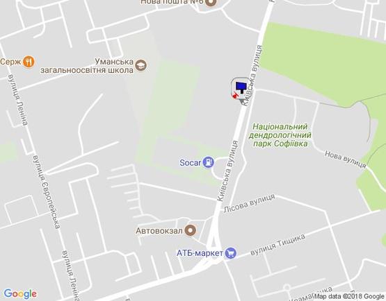 Схема рекламной плоскости по адресу вул.Київська, 25г, початок парковки, навпроти готелю Софіївский, сторона Б