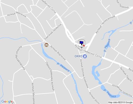 Схема рекламной плоскости по адресу (вул.Радянска)  вул. Небесної сотні, 47, поворот з вул. Челюскінців, размежування, ЛІВИЙ, сторона А