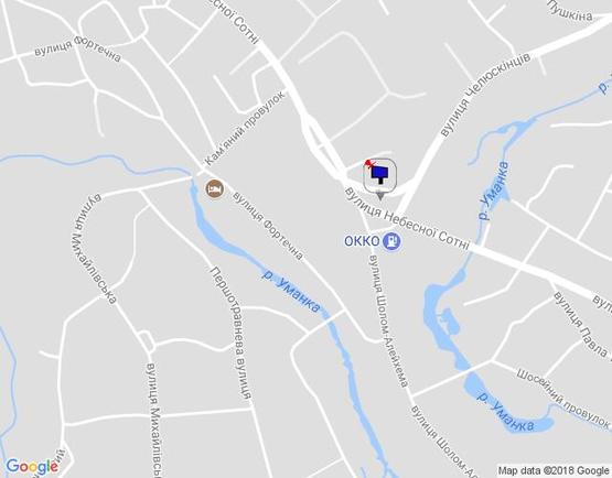 Схема рекламной плоскости по адресу (вул.Радянська, 47) вул. Небесної сотні, 47, вул. Небесної сотні, 47,виїзд на вул. Праці,  размежування, ЛІВИЙ, сторона Б,