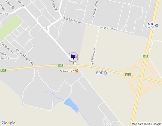 Схема рекламної площини за адресою траса М-12 (Стрий-Тернопіль-Вінниця-Кропивницький-Знамянка), поворот на (вул.Артема)  вул. Михайлівська,  напрямок на Вінницю, сторона А