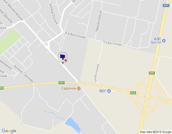 Схема рекламной плоскости по адресу (вул. Артема), вул. Михайлівська, 141, УманьАвтодор, сторона А