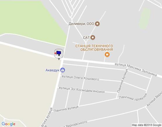 Схема рекламной плоскости по адресу вул.Городецка, 1, поворот на вул.Заводську, виїзд на вул.Залізняка,  сторона А