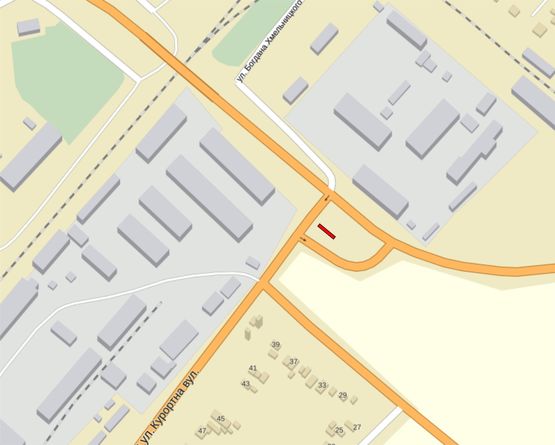 Схема рекламной плоскости по адресу Курортная ул. - Б. Хмельницкого