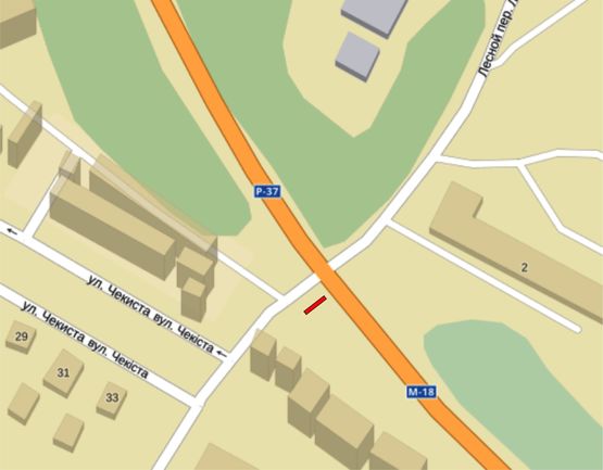 Схема рекламной плоскости по адресу Симферопольская тр-ул.Б. Хмельницкого