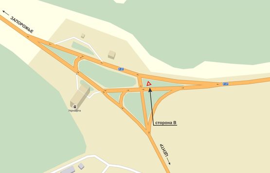 Схема рекламной плоскости по адресу Б. Хмельницького- выезд на Запорожье, АЗС