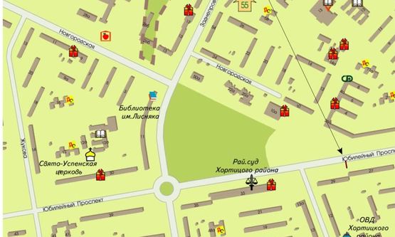 Схема рекламної площини за адресою Юбилейный, 27