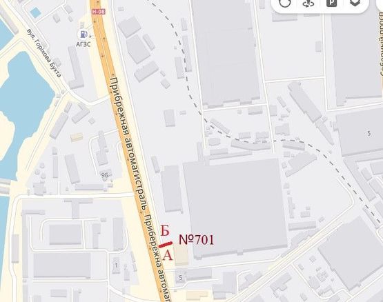 Схема рекламной плоскости по адресу Набережная-АвтоЗАЗ