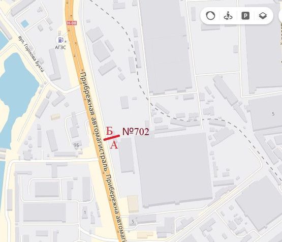 Схема рекламной плоскости по адресу Набережная-АвтоЗАЗ