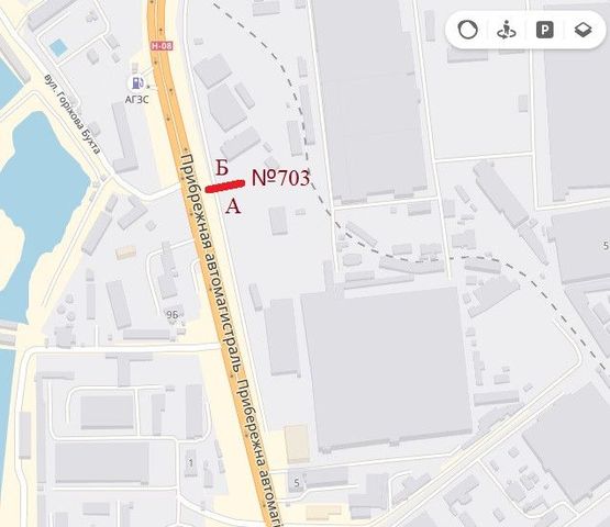 Схема рекламної площини за адресою Набережная-АвтоЗАЗ