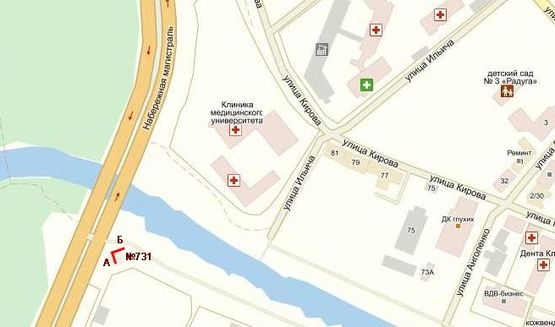 Схема рекламной плоскости по адресу Набережная_ЗАЗ_р. Московка _логистика