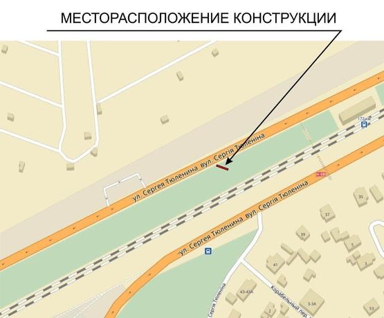 Схема рекламной плоскости по адресу ул. Тюленина_въезд на мост Преображенского