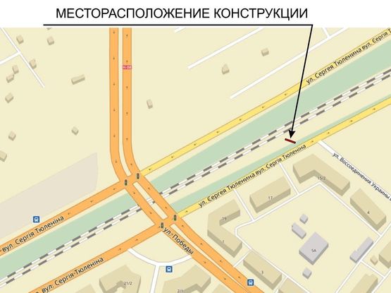 Схема рекламной плоскости по адресу Тюленина, 15