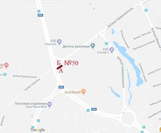 Схема рекламной плоскости по адресу Набережная - Привокзальная