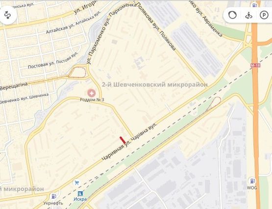 Схема рекламной плоскости по адресу Чаривная-Бочарова