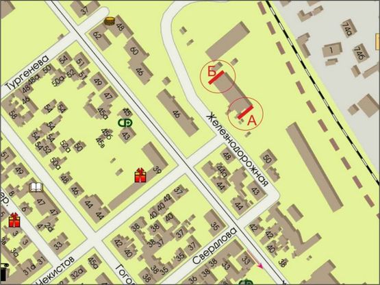 Схема рекламної площини за адресою ул. Чекистов - ул. Красная фасад