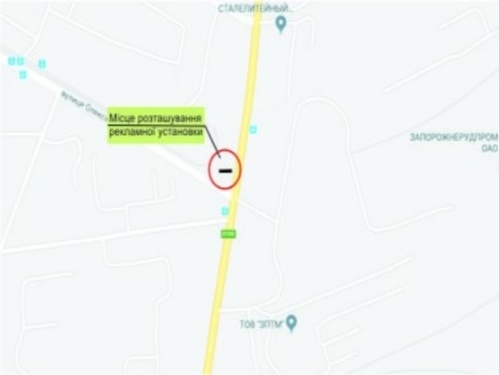 Схема рекламной плоскости по адресу Автомагістральна, перехрестя з вул.Краснова