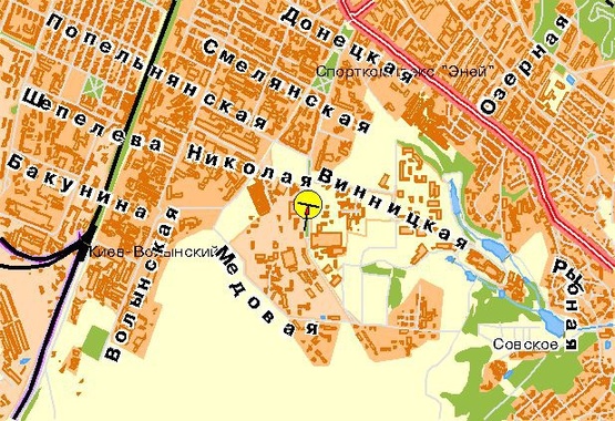 Схема рекламной плоскости по адресу Народного Ополчения ул. 5, к Севастопольской пл., на разделителе