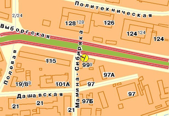 Схема рекламной плоскости по адресу Борщаговская ул. 99, в центр