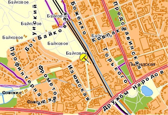 Схема рекламной плоскости по адресу Гринченко Н. ул., 11-й от Протасового Яра, в центр