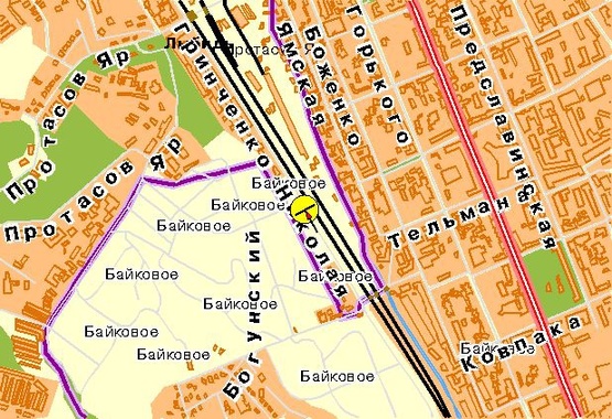 Схема рекламної площини за адресою Гринченко Н. ул., 4-й со стороны Протасового Яра, в центр