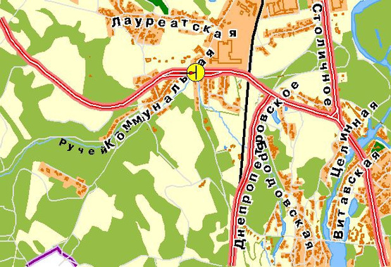 Схема рекламной плоскости по адресу Кольцевая дорога, возле ул.Краснознаменная, за АЗС "Атрио", от Одесской пл.