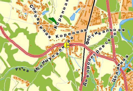 Схема рекламної площини за адресою Кольцевая дорога, возле ул.Краснознаменная, за АЗС "Атрио", к Одесской пл.