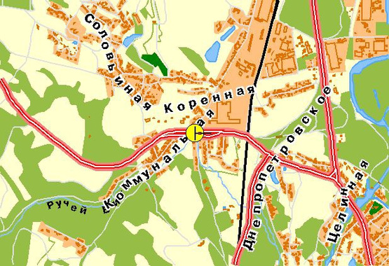 Схема рекламной плоскости по адресу Кольцевая дорога, возле ул.Краснознаменная, за АЗС "Атрио", к Одесской пл.