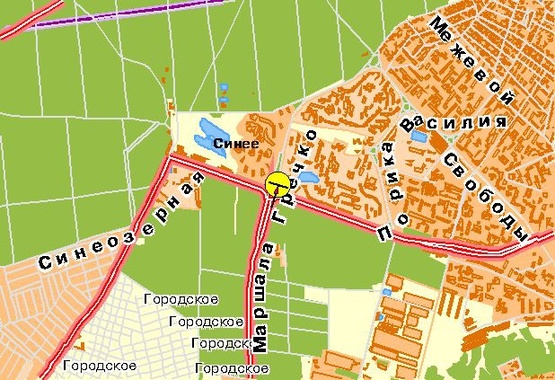 Схема рекламной плоскости по адресу Радянской Украины пр-т 2, к ул.Маршала Гречко