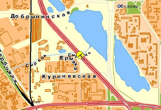 Схема рекламной плоскости по адресу Богатырская ул., от Московского моста, из центра