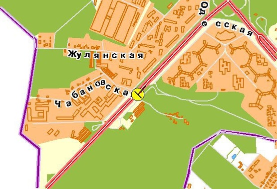 Схема рекламної площини за адресою Глушкова Академика пр-т 40, от Одесской пл., из центра