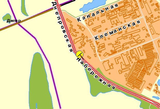 Схема рекламной плоскости по адресу Днепровская набережная, 300 м от АЗС Солекс