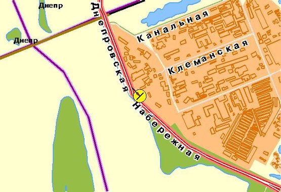 Схема рекламной плоскости по адресу Днепровская набережная, 300 м от АЗС Солекс
