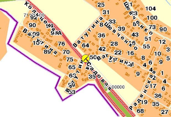 Схема рекламной плоскости по адресу Кольцевая дорога, возле ул.Ватутина