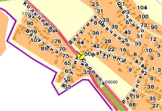 Схема рекламной плоскости по адресу Кольцевая дорога, возле ул.Ватутина