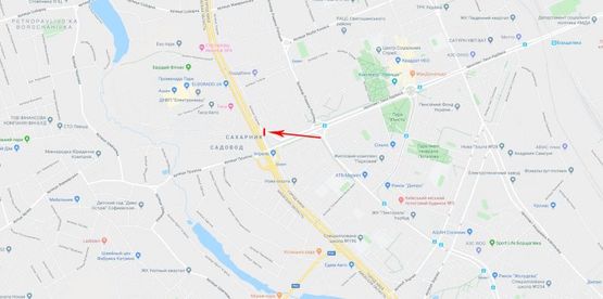 Схема рекламной плоскости по адресу Зодчих ул., напротив д.№44, возле пр-та 50-летия Октября