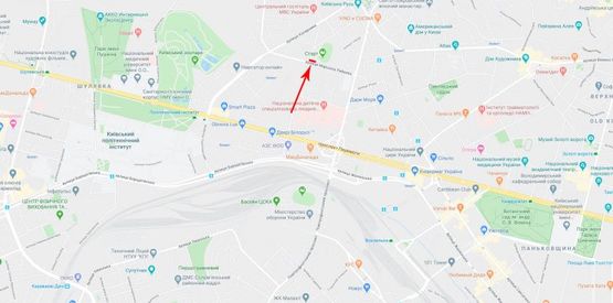 Схема рекламной плоскости по адресу Шолуденко ул. 28 (стадион "Старт")