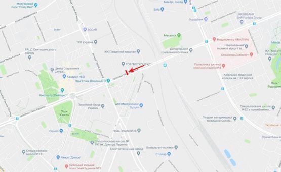 Схема рекламної площини за адресою Курбаса Леся пр-т 2-Д