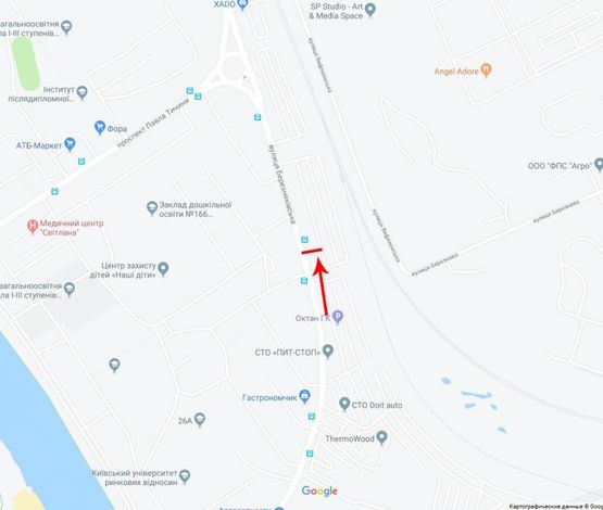 Схема рекламної площини за адресою Березняковская ул. 15