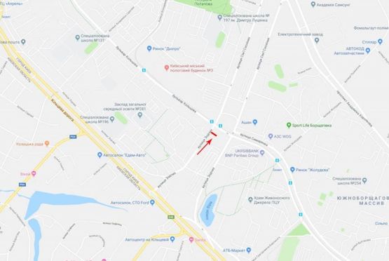 Схема рекламной плоскости по адресу Зодчих ул. 2 напротив