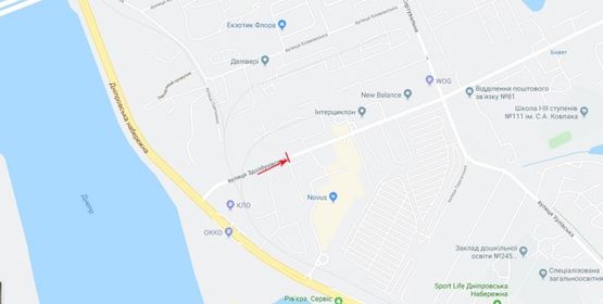 Схема рекламной плоскости по адресу Здолбуновская ул. 5-А