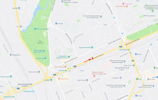 Схема рекламной плоскости по адресу Броварской пр-т 29