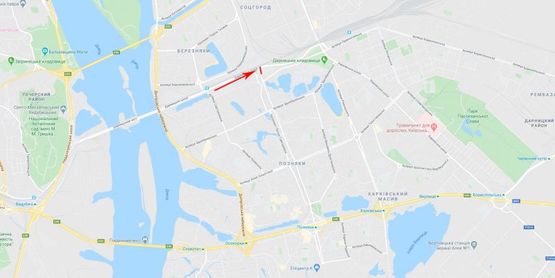 Схема рекламной плоскости по адресу Дарницкое шоссе