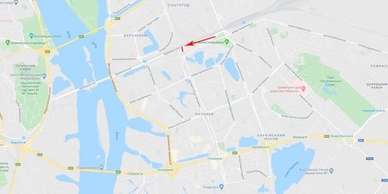 Схема рекламной плоскости по адресу Дарницкое шоссе