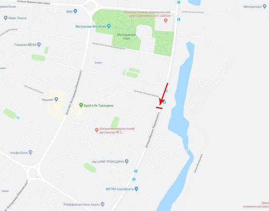 Схема рекламної площини за адресою Закревского Ниголая ул. 71