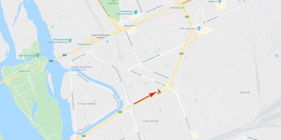 Схема рекламной плоскости по адресу Соборности пр-т (Воссоединения) 8/2 (напротив)